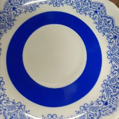 Cobalt blue band on a plate
