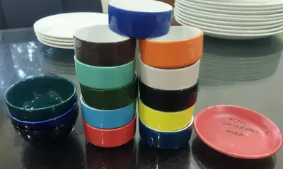 Bowls fired in our ceramic colours
